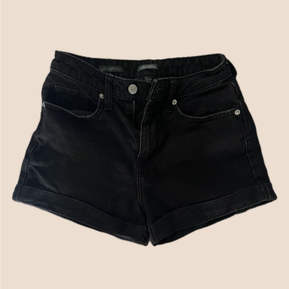 wild fable high rise denim black shorts